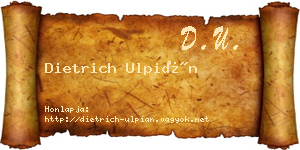 Dietrich Ulpián névjegykártya